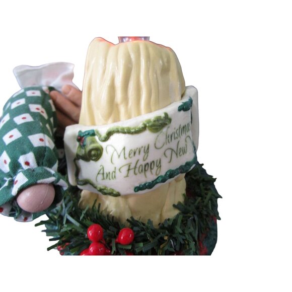 Vintage Animated Santa Painting Doll Light Up Candle Music Box Works GUC - Picture 9 of 16